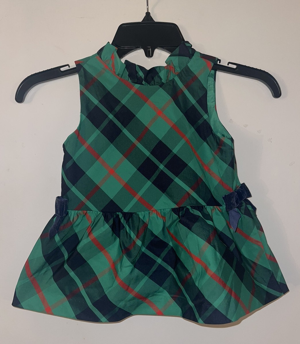 NEW Janie Jack Girl Special Occasion Holiday Green Plaid Dress