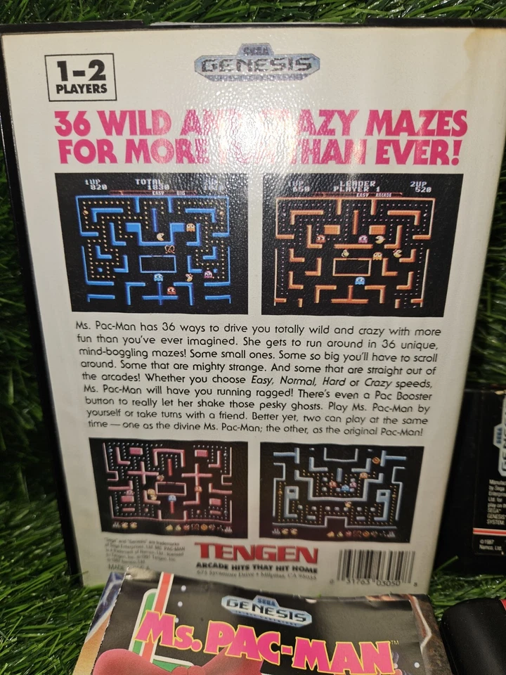 Pac-Mania Pac Man 2 & Ms Pac Man (Sega Genesis, 1991) Tested Read - Image 3 of 4