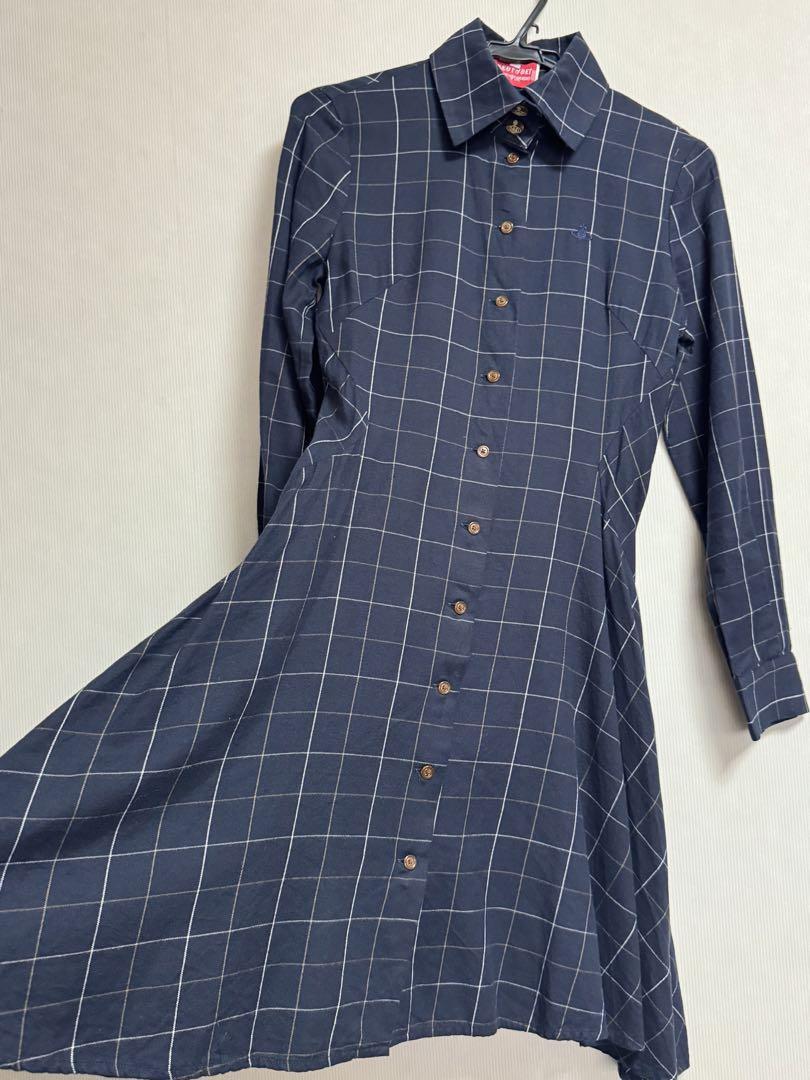 Plaid Shirt Dress Navy Style