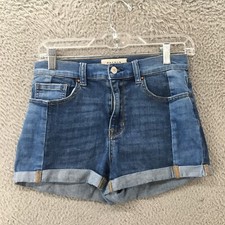 Pacsun The Shortie Shorts Womens 27 Blue Medium Wash Mid Rise 5 Pockets Zip Fly