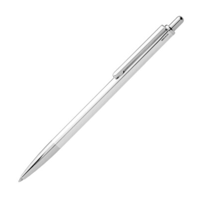 Lincoln Slim gepunzt 925 Sterling Silber Kugelschreiber schlicht poliert.