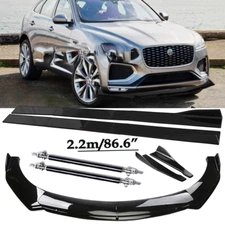 Front Bumper Lip Spoiler Side Skirts Rear Lip Glos Black For Jaguar F-pace