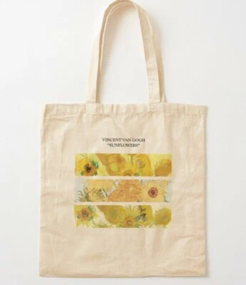 WESTFORD MILL Van Gogh Sunflowers Collage Tragetasche - %100 Premium Qualität Baumwolle Kunsttasche