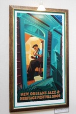 New Orleans Jazz & Heritage Festival 2002 Silkscreen Poster Wynton Marsalis