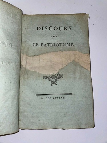 DISCOURS SUR LE PATRIOTISME 1788 REVOLUTION FRANCAISE - Picture 5 of 8