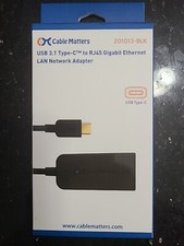 Cable Matters USB 3.1 Type C To RJ45 Gigabit Ethernet Network Adapter BRAND NEW