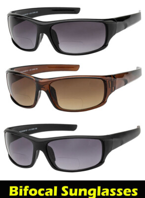 Inner Bifocal Almost Invisible Tinted Lens Wrap Sun Reader Bifocal Sunglasses