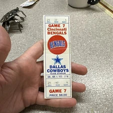 Vintage 1973 Dallas Cowboys Cincinnati Bengals Torn Taped Ticket Stub