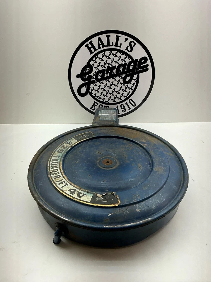 69 THUNDERBIRD 429 Thunder Jet 4bbl Limpiador de Aire Base Tapa Snorkel Fabricante Original Foto 4 de 4