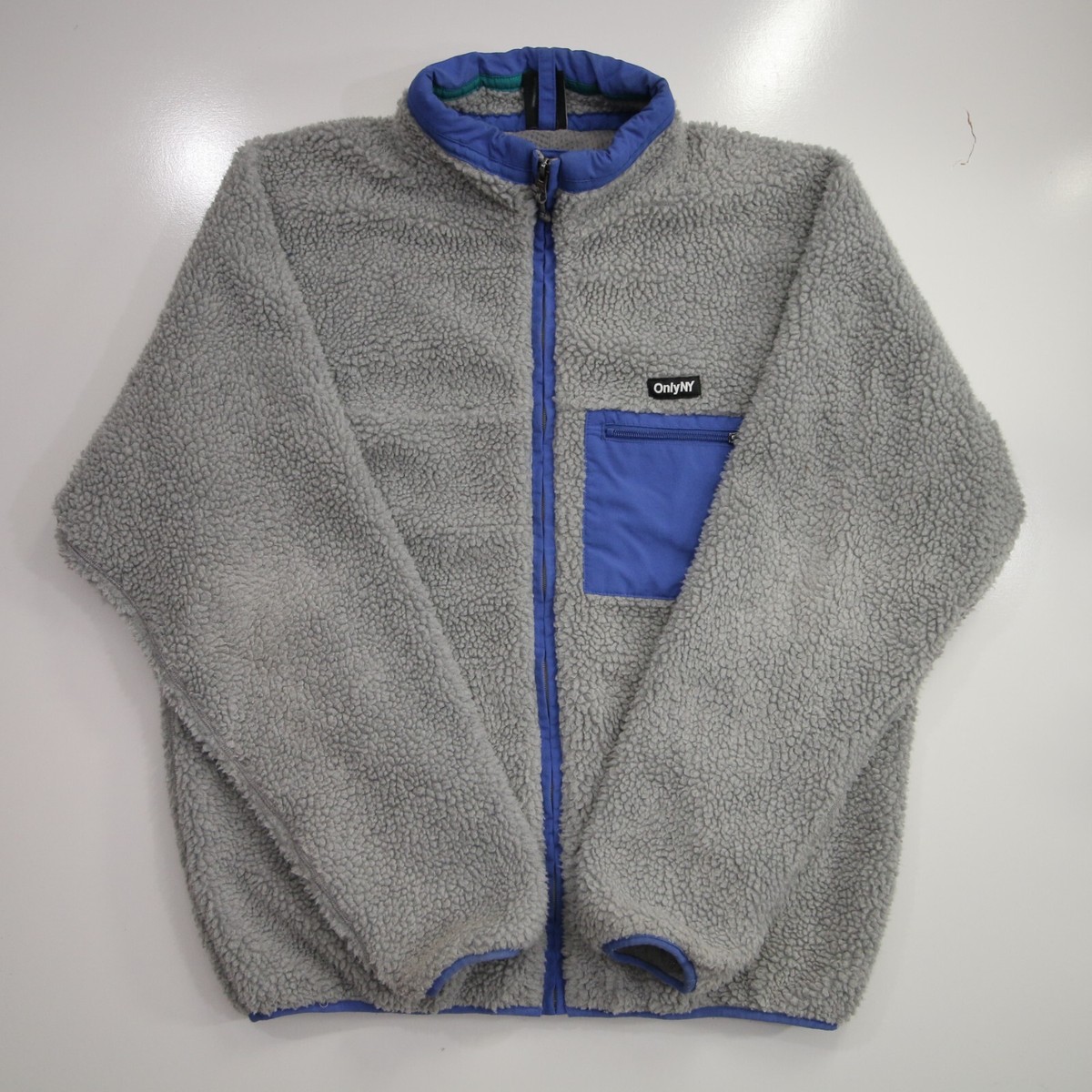 Only NY Alpine Fleece Full Zip Deep Pile Sherpa Jacket Adult Large  