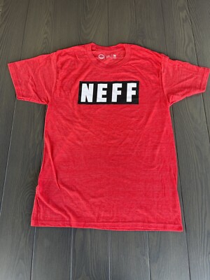Neff Graphic T-Shirt Men's Size M Red Short Sleeve Box Logo Steetwear Skater