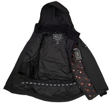 New $385 Nils Lily Ski Jacket (parka)! 8 Black With Leaf Print Waterproof