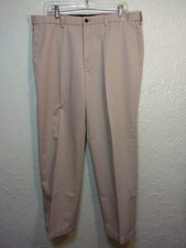Haggar Mens W2W Work 2 Weekend Pants Classic Fit Flat Front Khaki 38 x 29 NWT 65
