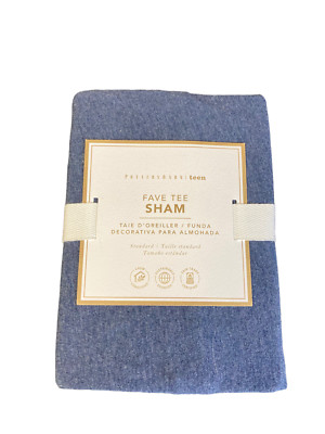 Pottery Barn NEW Blue Soft Knit Fave Tee Sham Standard 