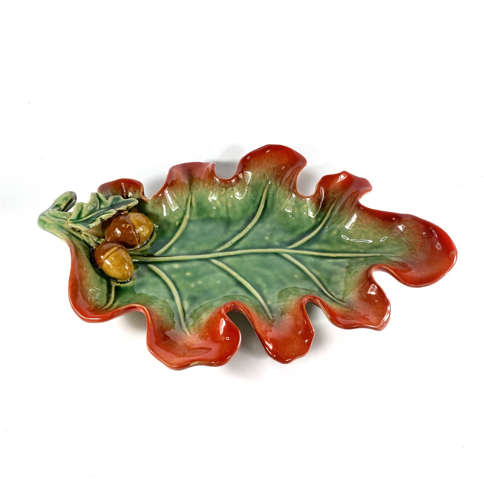 Vintage Oak Leaf w/ Acorns Ceramic Serving Dish Fall & Thanksgiving 14