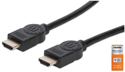 Manhattan 354837 Hdmi Cable With Ethernet  4K@60Hz (Premium High Speed), 1M, ~E~