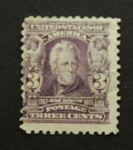 , US Scott # 302, 3 Cent Violet, Jackson Mint Hinged - Picture 1 of 1