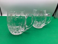 Pair of Rogaska Crystal GALLIA Beer Mugs 20 oz