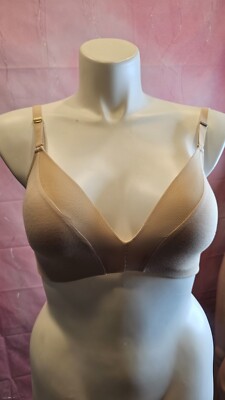 Lively  The All Day Deep V Padded J Hook Wire Free Bra Womens 36DD Beige