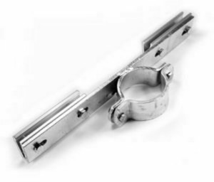 Flachtraverse 4 Löcher 2 Alu-Klemmstücke Ø60mm Steglänge: 400mm