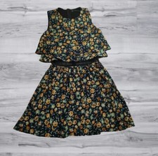 Zara Trafaluc Mini Abito Strappato Floreale Nera Donna Taglia 5