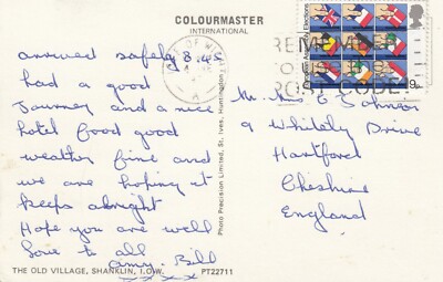 Postkarte Genealogie Mr & Mrs Johnson Whitely Drive Hartford Cheshire Meine Ref XD