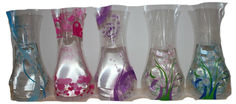 5 Plastic Foldable Flower Vases great for parties, catering! Just as pictured! - Image 4 of 4