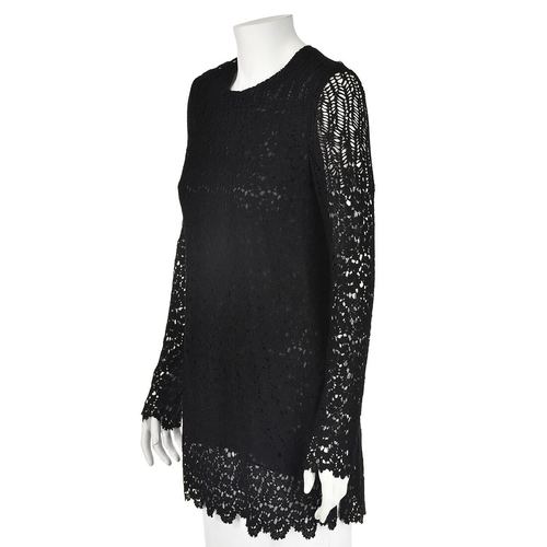 ADAM LIPPES Black Lace Tunic Length Top SIZE 6 - Picture 3 of 7