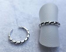 Adjustable Sterling Silver Pattern Toe/Pinky/Finger Ring 925 - 170A8