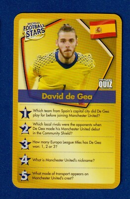DAVID DE GEA 2019 Top Trumps World Football Stars Quiz Game Card Soccer Spain!