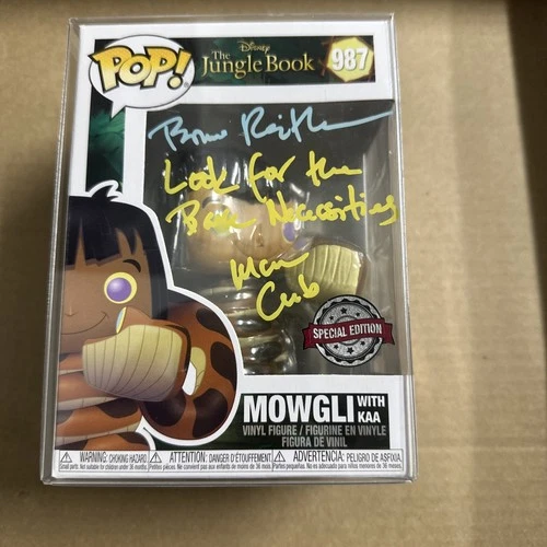 Funko POP Disney The Jungle Book Mowgli With Kaa #987(Signed By Bruce Reitermen)