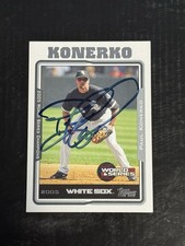 2005 Paul Konerko Signed Auto Topps Card White Sox Comiskey World Series Year