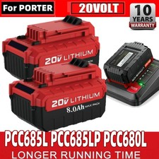 2pcs 20 Volt Lithium-Ion 8.0Ah Battery for PORTER CABLE 20V Max PCC680L PCC685L