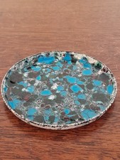 Vintage Mid-Century Modern Spatterware Enamel Metal Pin Dish Splatterware 8.5 cm