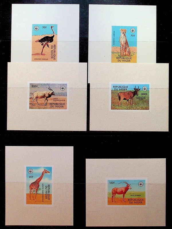 NIGER Sc 447-52 NH ISSUE OF 1978 - DELUXE PROOFS - ANIMALS - (DLM34)