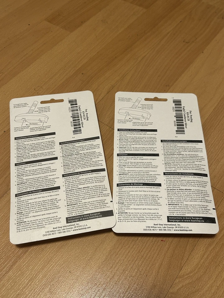 Juego de 2 pastillas de freno voladizas Kool Stop Eagle postes sin rosca plateados años 90 MTB Foto 2 de 4