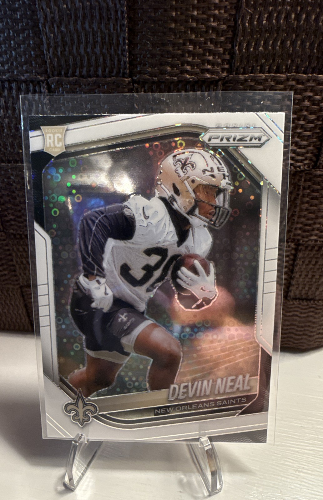2025 Panini Prizm - Rookies Devin Neal #393 White Disco Prizm (RC)