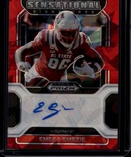 2023 Chronicles Draft Picks #SS-EEM Emeka Emezie Signatures Red Ice