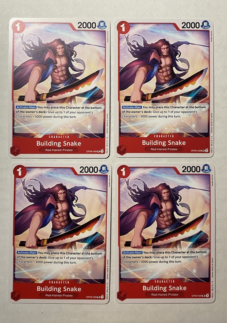 Building Snake OP09-008 Emperors in the New World ONE PIECE English Playset x 4
