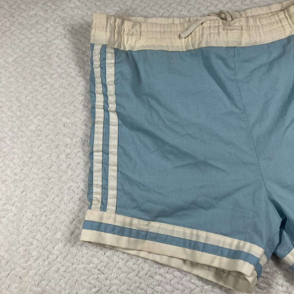 Vintage 70s Mens Lacy Medium Made In USA 2-Stripe Track Disco Gym Running Shorts - Image 4 of 4