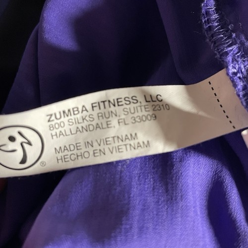 Zumba Cargo Capri Dance Pants Women’s Large Purple Pull On - Picture 9 of 10
