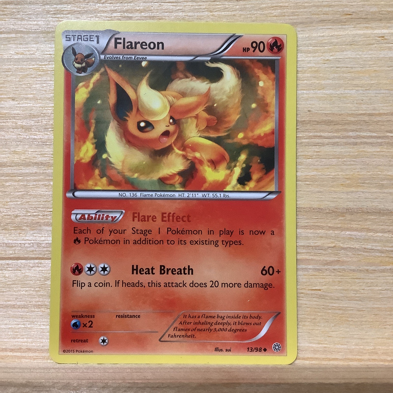 Flareon 13/98 Non-Holo Uncommon XY Ancient Origins Pokemon Card Near Mint