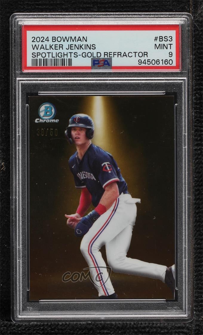 2024 Bowman Spotlights Gold Refractor 38/50 Walker Jenkins #BS-3 PSA 9 MINT lz7