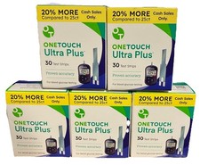 One Touch Ultra Plus Test Strips 150 Count 5 X 30 Fresh 5 6/27 41.99 FR SHIP