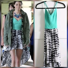 ASO Nameless Antropologie High-low Teal Tie dye Boho Dress Size Small