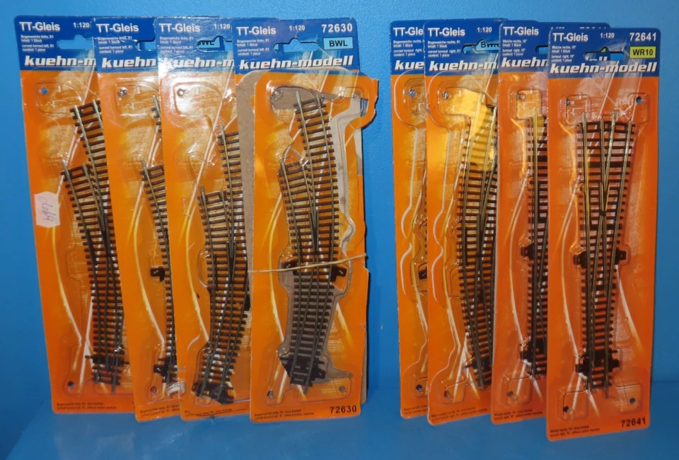 21 x Kuehn Spur TT Weichen-9x WL20-4xWR20-4xBWL-2xBWR-2xWR10 alle defekt  2#8326 - Bild 3 von 3