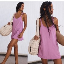 FREE PEOPLE FP Movement Hot Shot Mini Dress in Plum Nectar Pink Sz Small Romper