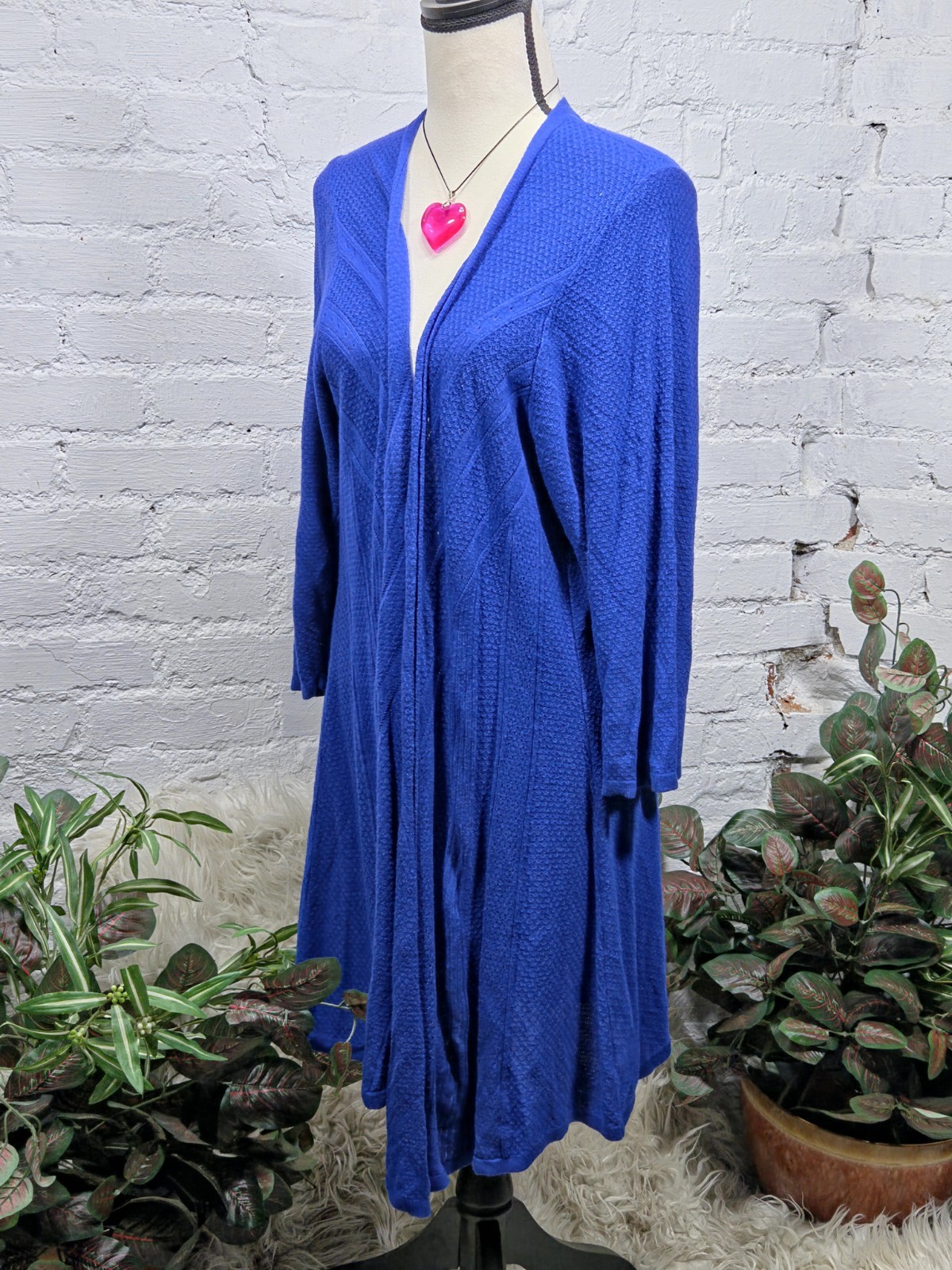 Torrid Plus Size 4 Open Front Duster Cardigan Sweater Royal Blue