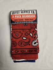 3 Pack Bandanas 100 Cotton Brand New 