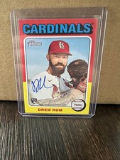 2024 Topps Heritage Drew Rom on card Auto RC Blue Ink